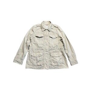 Gap Utility Jacket Women’s Medium Button Snap Beige Khaki Chore Coat